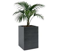 Pot de fleurs HowHomely, dimensions 60x40x40 cm, jardinière sur roulettes, couleur anthracite