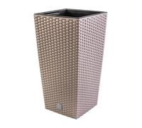 PROSPERPLAST Pot de fleurs Rato Square, avec insert de plantation (mocca, l 27 x h 50 x p 27 cm)