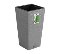 Prosperplast Furu Square pot de fleurs carré avec insert, gris béton, 24x24x45 c