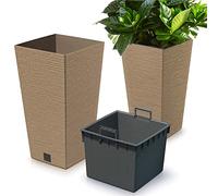 Pot de Fleurs Jardinière pour Terrasse Jardin Maison ECO Bois Furu Square Haute 45 cm
