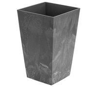 Jardinière carrée en Plastique avec Insert de 37 l - Aspect béton - Hauteur : 750 mm - 91,5 l - Structure en béton - Couleur : Gris - pour l'intérieur et l'extérieur - pour Patio, Salon, terrasse