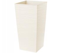KADAX Pot de fleurs en plastique "Tuluza", pot de fleurs, pot de plantes, avec insert, carré, 35 cm, crème