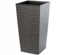 Pot de fleurs KADAX, avec insert, en plastique, jardinière, 35 cm, graphite