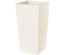 KADAX Pot de fleurs en plastique "Tuluza", pot de fleurs, pot de plantes, avec insert, carré, 40 cm, crème