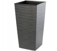 KADAX Pot de fleurs en plastique "Tuluza", pot de fleurs, pot de plantes, avec insert, carré, 40 cm, graphite