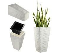 Pot de fleurs KADAX avec insert, jardinière, en plastique, 40 cm, blanc