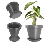 Pot de fleurs KADAX en plastique, avec dessous de plat