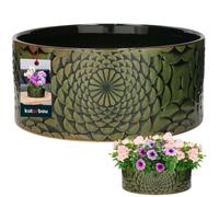 KOTARBAU® Jardinière en céramique Rond Vert Hauteur 13 cm ⌀ 28 cm Bols de Fleurs pour jardinière extérieure