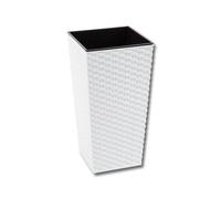 Pot de fleurs LAMELA Pot de fleurs FINEZIA RATAN 40 x 40cm, hauteur 75cm, blanc