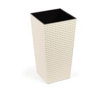 Pot de fleurs LAMELA Pot de fleurs FINEZIA RATAN 40 x 40cm, hauteur 75cm, crème