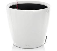 Pot de fleurs LECHUZA Classico 28 LS ALL-IN-ONE, Ø 28 x 26 cm, Blanc brillant, Jardinière avec système d'irrigation