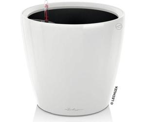 Pot de fleurs LECHUZA Classico Premium LS 21, Ø 22 x 20 cm, 3 L, Kit complet, Arrosage automatique, Blanc brillant