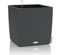 Pot de fleurs LECHUZA Cube Cottage 50, 50 x 50 x 50 cm, Kit complet, Granit, 61 L