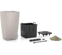Pot de fleurs LECHUZA Cubico Color, 40, 39,5 x 39,5 x 75,5 cm, 31 L, Kit complet, Brun sable