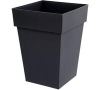 Pot de fleurs mi-haut Carré 40 cm - EDA - Toscane - 51 L - 39 x 39 x H. 53 cm - Gris Anthracite