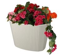 Pot De Fleurs - Moderne - Ovale - 59,5x39 Cm - Couleur Crème - Plastique Résistant Uv Multicolore