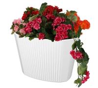 Pot De Fleurs - Moderne - Ovale - Blanc - 59,5x39 Cm - Résistant Aux Uv Multicolore
