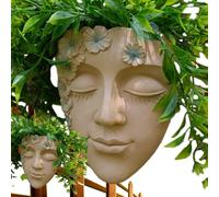 Pot de fleurs mural en résine - Support pour succulentes, récipient décoratif pour fleurs pour le visage, accentuation d'exposition botanique suspendue, présentoir pour pour entrée