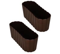 KOTARBAU® 2 pcs Jardinière Exterieur - Plastique - 40 x 13 x 13 cm - Brun - Pot De Fleur Exterieur - Jardiniere Balcon - Rustique - Rectangulaire - Grand Cache-Pot