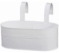 Pot de fleurs ovale en céramique, blanc, avec soucoupe