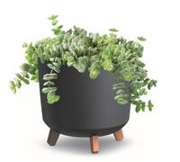 Pot de fleurs pieds jardiniere rond 30 cm anthracite mat bac a fleurs plastique