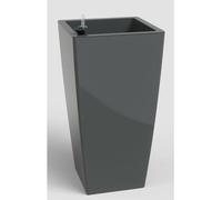 Pot de fleurs Pisa, Ø33 x H61 cm, 45 L, Gris anthracite, Plastique, Intérieur/extérieur