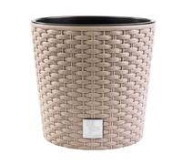 Pot de fleurs pot de fleurs aspect rotin cache-pot jardinière rond 30 cm inse...