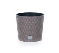 Pot de fleurs pot de fleurs aspect rotin cache-pot jardinière rond 40 cm inse...