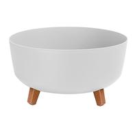 Prosperplast Pot de fleurs bas Gracia DGRL240L-S449, 3,8 L, pieds amovibles, insert 235 mm, blanc