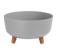 Prosperplast Pot de fleurs Gracia Low DGRL400L-443U 14,3 L pieds amovibles Insert 380 mm Gris clair