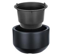 Pot de fleurs - Pot de plantation en plastique avec insert - Cloche de protection pour plantes - Avec support - Résistant au gel - 39 x 24,5 cm - Anthracite