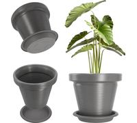 Pot de fleurs/pot de plante - Cache-pot - Taille M - Pour plantes d'intérieur/d'extérieur - Gris clair