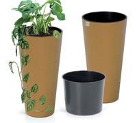 Pot de fleurs pot décoratif pot 25 cm pour la maison, le jardin ECO Wood marron