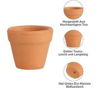 Pot de fleurs Pots en Terre Cuite, 10 pcs Pots de Fleurs en Terre 20cm avec Trou de Drainage G