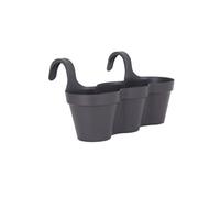 Pot de fleurs pour balcon Capri - 30,5 x 54 x H 28 cm - 11 L - Gris
