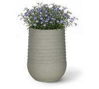 Pot de Fleurs pour Jardin Terrasse Balcon Maison Mazovia Résistant au Gel, aux UV, Imperméable Gris PP 39,5x39,5x51 cm