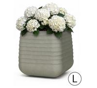 Pot de Fleurs pour Jardin Terrasse Balcon Maison Mazovia Résistant au Gel, aux UV, Imperméable Gris PP 41,5x41,5x49 cm