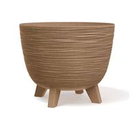 Prosperplast Furu Eco Wood-Naturo Pot de fleurs avec pieds, résistant aux rayons UV, fabriqué en matériau contenant jusqu'à 33 % de bois, diamètre : 236 mm