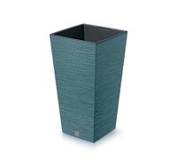 Prosperplast Pot de Fleurs Bleu scandinave avec réservoir Furu, 24 x 24 x 45 cm, capacité de 7,5 l.