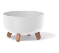 Prosperplast Pot de fleurs bas 6,8L avec pieds amovibles et insert 285 mm Blanc