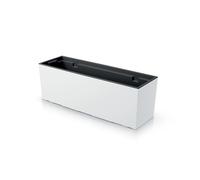 Prosperplast Urbi Case Pot de fleurs rectangulaire avec pot intérieur et extérieur - Résistant aux UV - 77 x 23,5 x 24,6 cm (blanc)