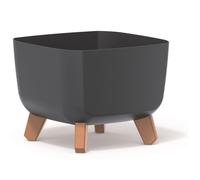 Prosperplast Pot de fleurs Gracia Square en plastique – pieds amovibles, insert, résistant aux UV