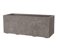 Pot de fleurs rectangulaire - DEROMA - Millennium - 97 L - 99 cm - A réserve d'eau et roulettes - Marron