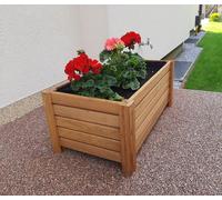 Pot de Fleurs Rectangulaire en Bois 59 x 33 x 25 cm – Jardinière Extérieure Marron Clair – Bac à Fleurs pour Balcon, Terrasse et Jardin – Cache-Pot Naturel
