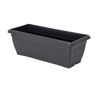 Pot de fleurs rectangulaire en plastique anthracite - 80 x 33 cm - XXL - Design romantique - Pot de fleurs - Pot de fleurs - Décoration de jardin