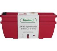 Pot de fleurs Riss RIV1687434768649 rouge plastique rectangulaire (2 pièces)