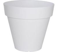 Pot de fleurs RIVIERA Soleilla rond, 49 x 45cm, Blanc, Avec système de rétention d'eau, 100% Recyclable, Fabrication Française
