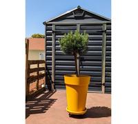 Pot de fleurs RIVIERA SOLEILLA Rond, Plastique, H52 x D39 cm, Jaune, Résistant au gel, Recyclable, Fabriqué en France