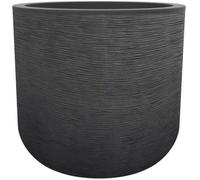 Pot de fleurs Rond 39 cm - EDA - Graphit Up - 32 L - Intérieur/ Extérieur - Décor Graphique - Ø 38.5 x H. 36.8 cm - Gris anthracite