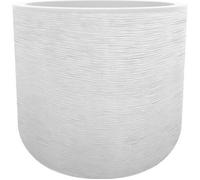 Pot de fleurs Rond 40 cm - EDA - Graphit Up - 32,5 L - Intérieur/ Extérieur - Décor Graphique - Ø 38,5 x H. 36,8 cm - Blanc Cérusé